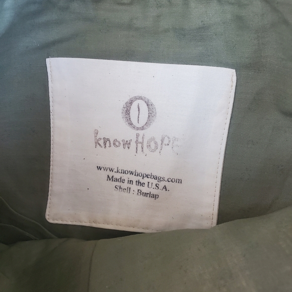 I Know Hope Burlap Messenger Bag NWT - Picture 6 of 7